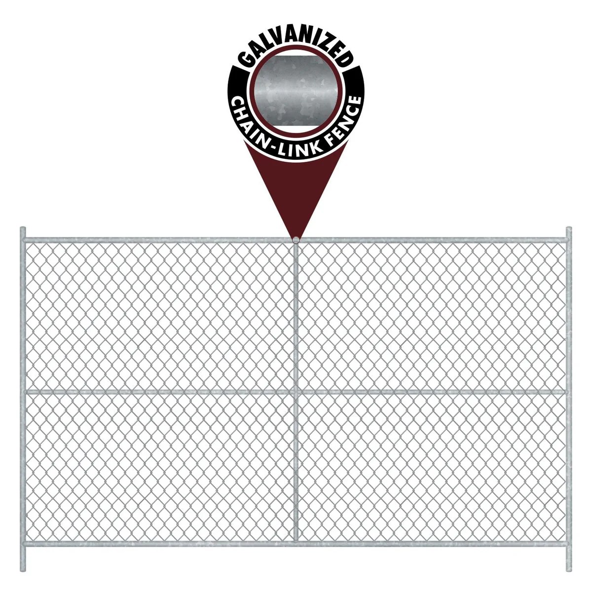 6-ft galvanized chain link temporary fence panel with freestanding bases